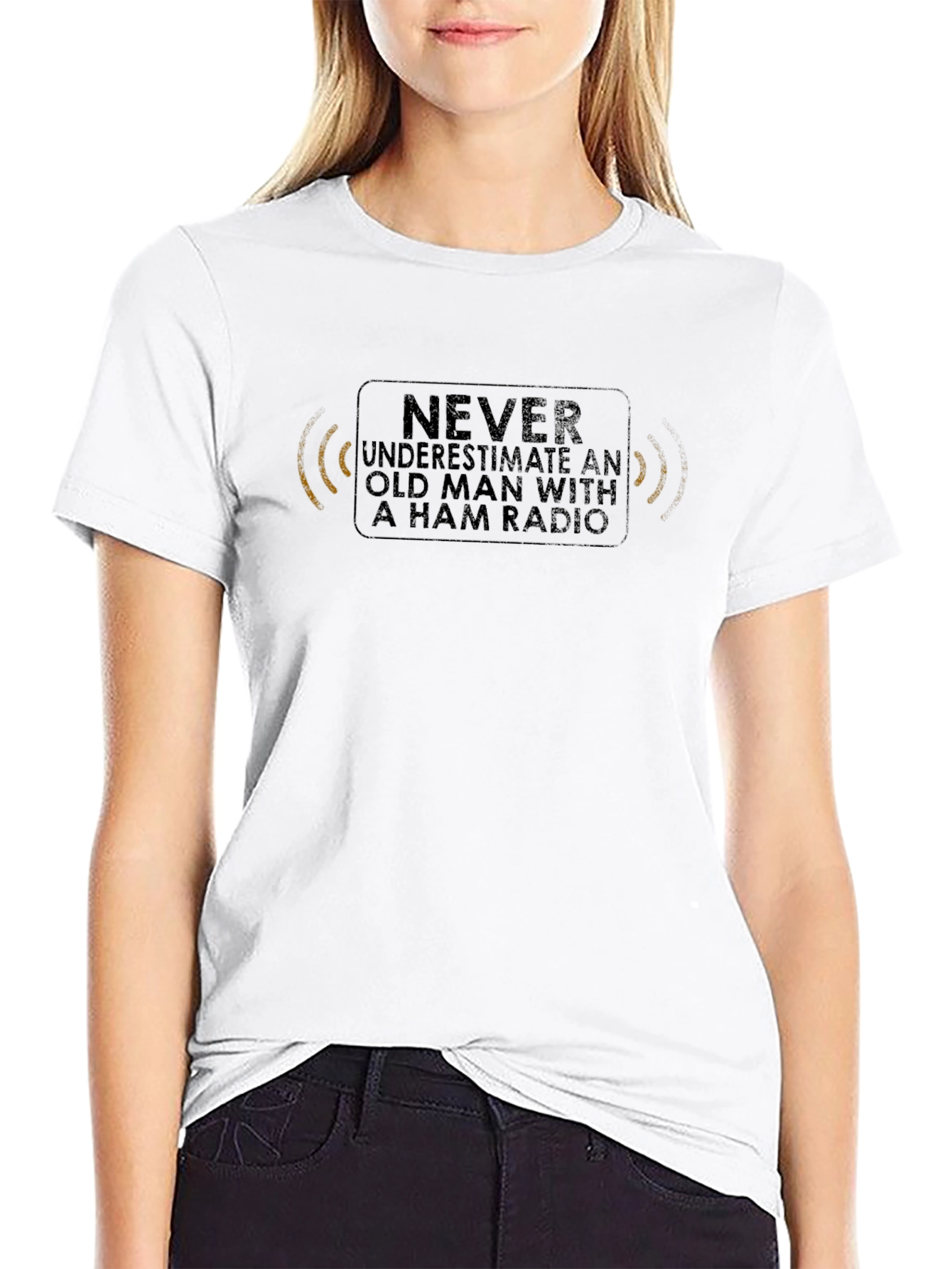 Never Underestimate Old Man Ham Radio T-Shirt