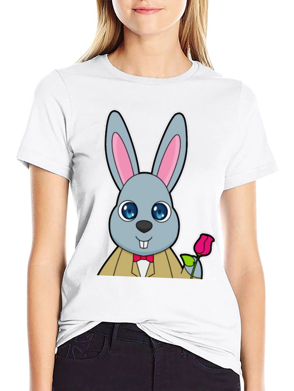 Dapper Rabbit T-Shirt - Cute Cartoon Bunny Tee