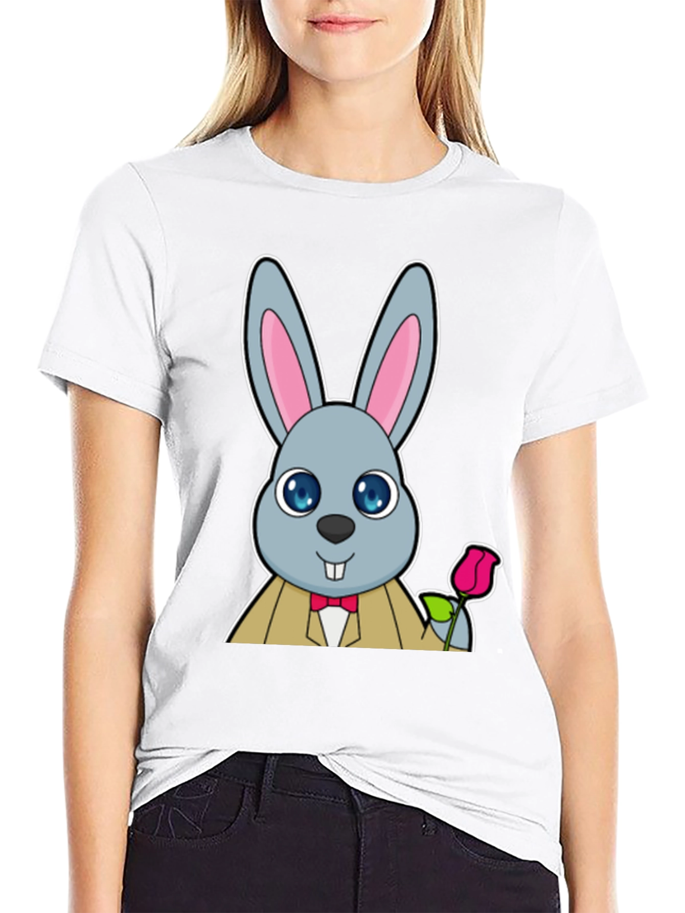 Dapper Rabbit T-Shirt - Cute Cartoon Bunny Tee