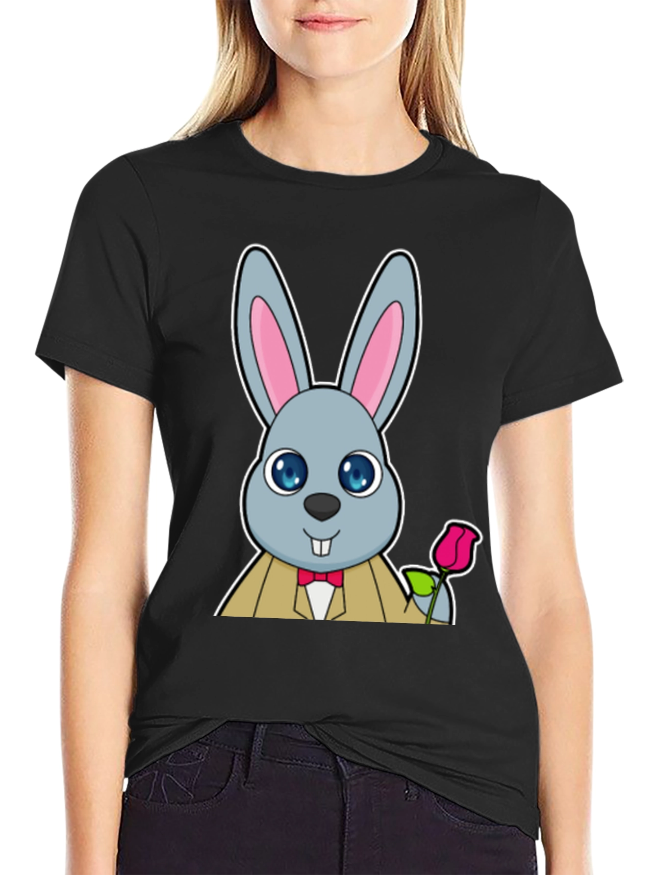 Dapper Rabbit T-Shirt - Cute Cartoon Bunny Tee