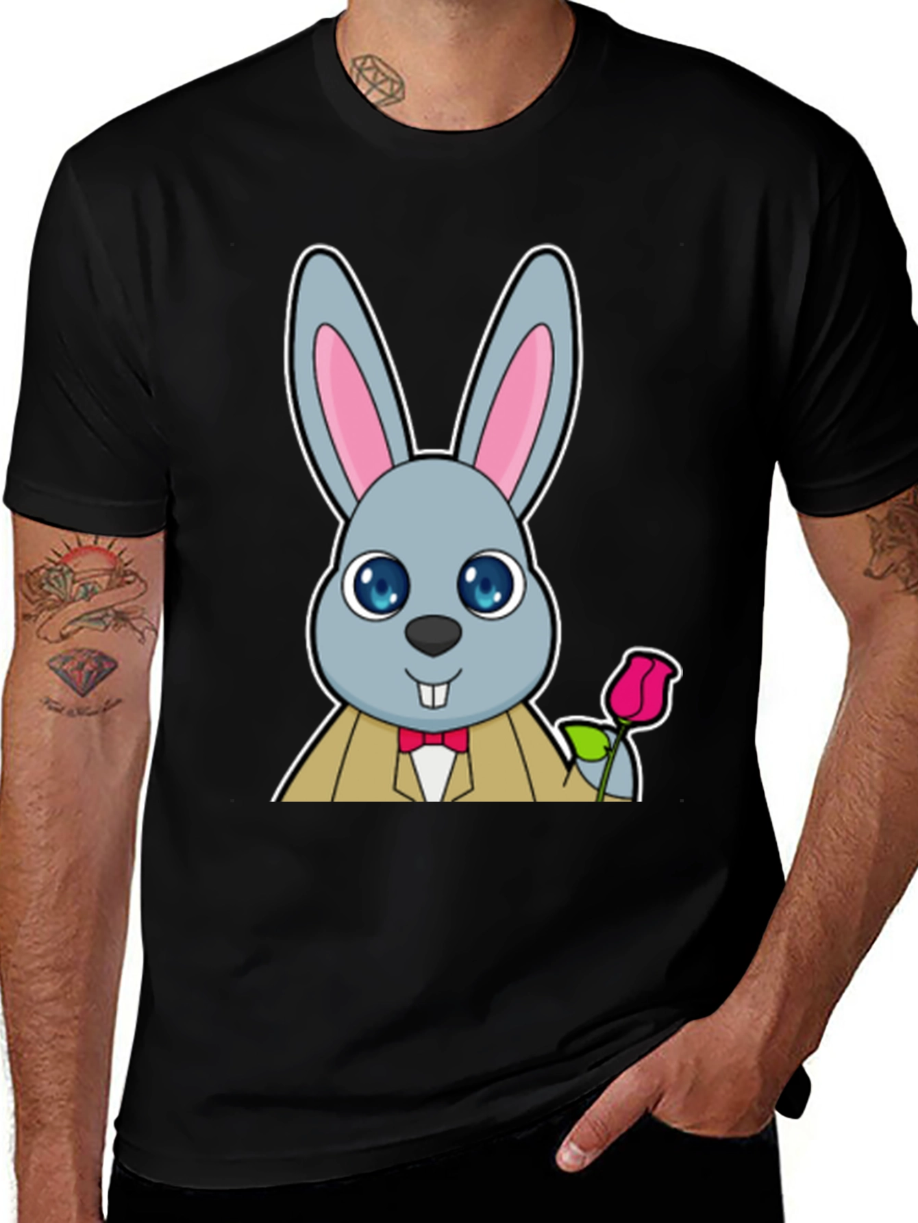Dapper Rabbit T-Shirt - Cute Cartoon Bunny Tee