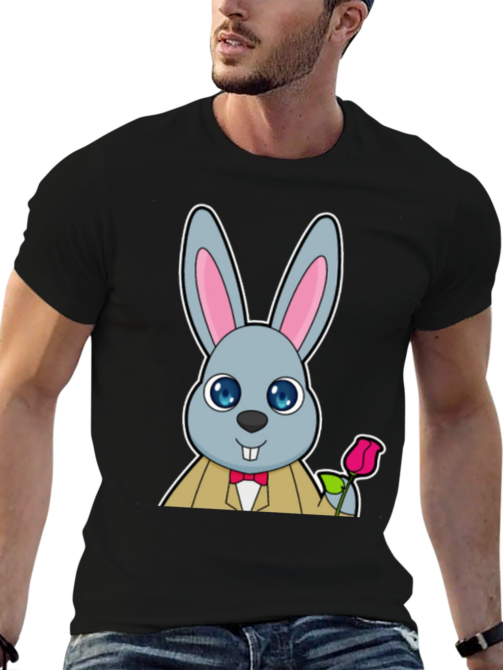 Dapper Rabbit T-Shirt - Cute Cartoon Bunny Tee