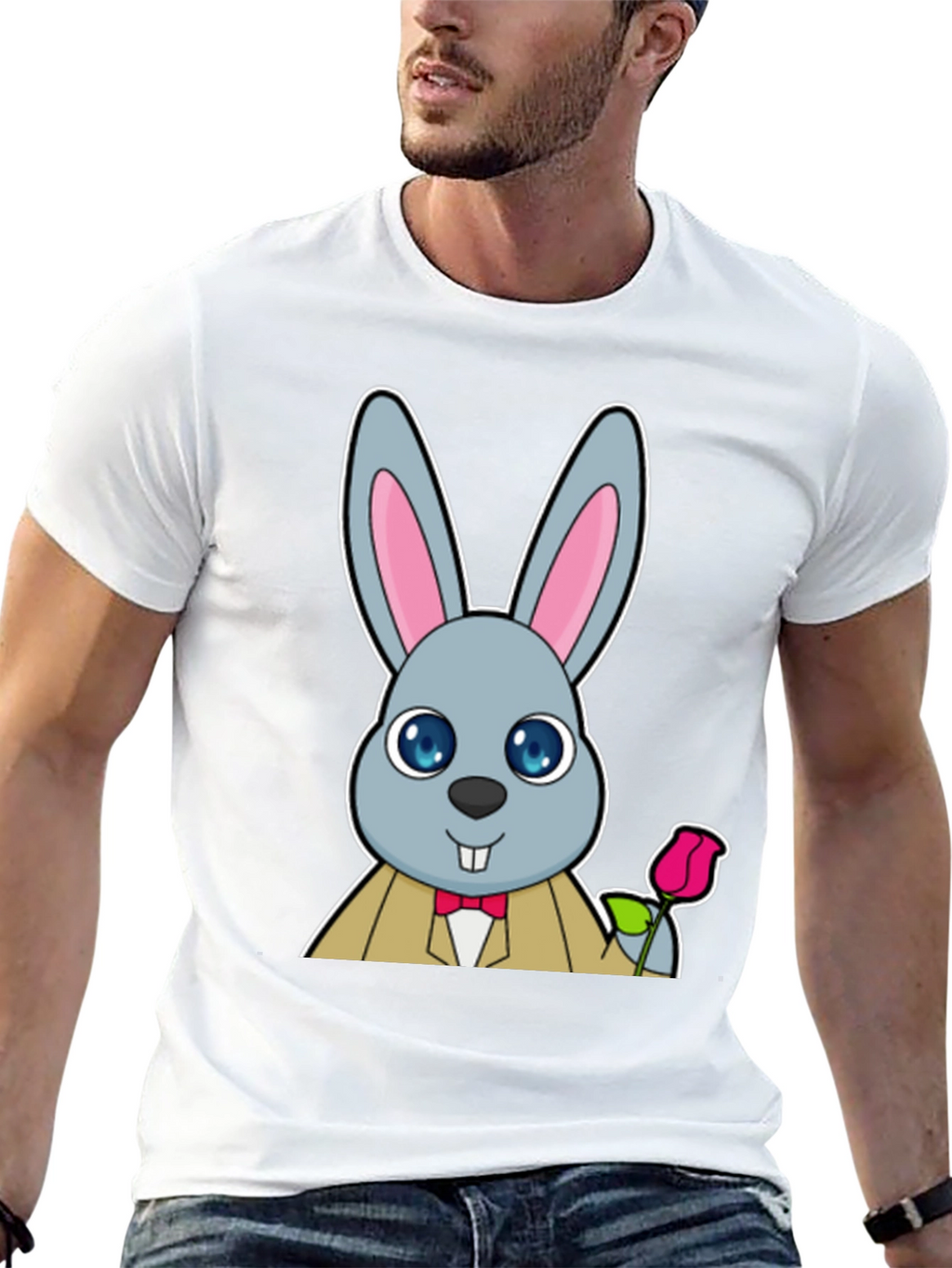 Dapper Rabbit T-Shirt - Cute Cartoon Bunny Tee