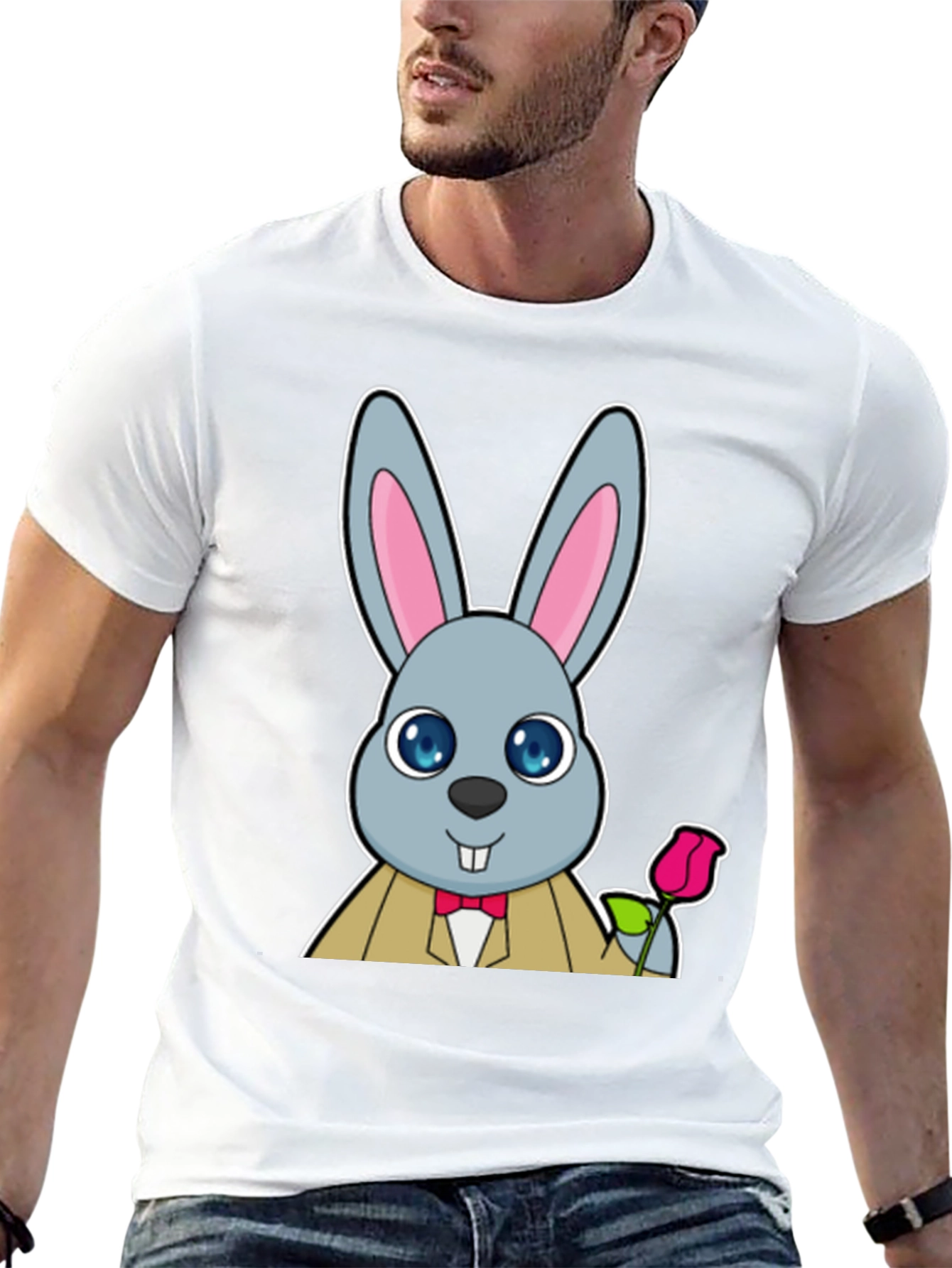 Dapper Rabbit T-Shirt - Cute Cartoon Bunny Tee