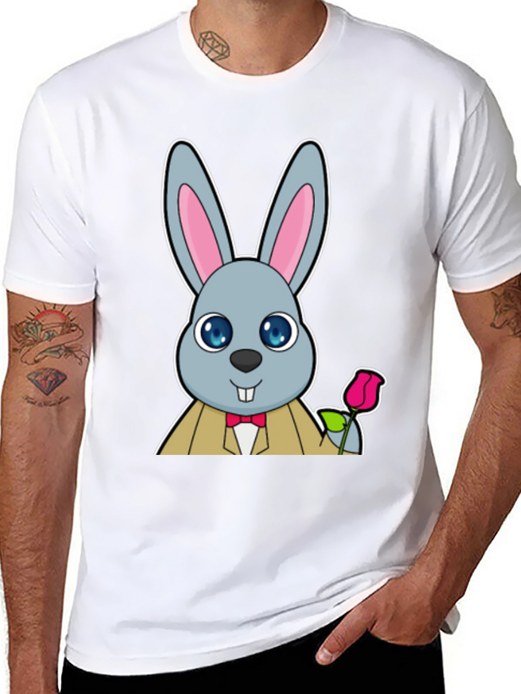 Dapper Rabbit T-Shirt - Cute Cartoon Bunny Tee