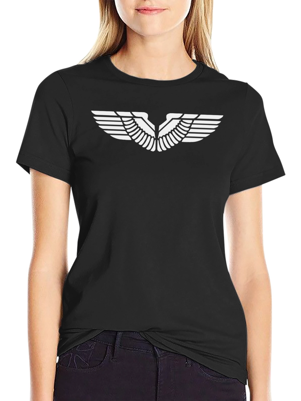 Winged Graphic Tee - Stylish Black Cotton T-Shirt