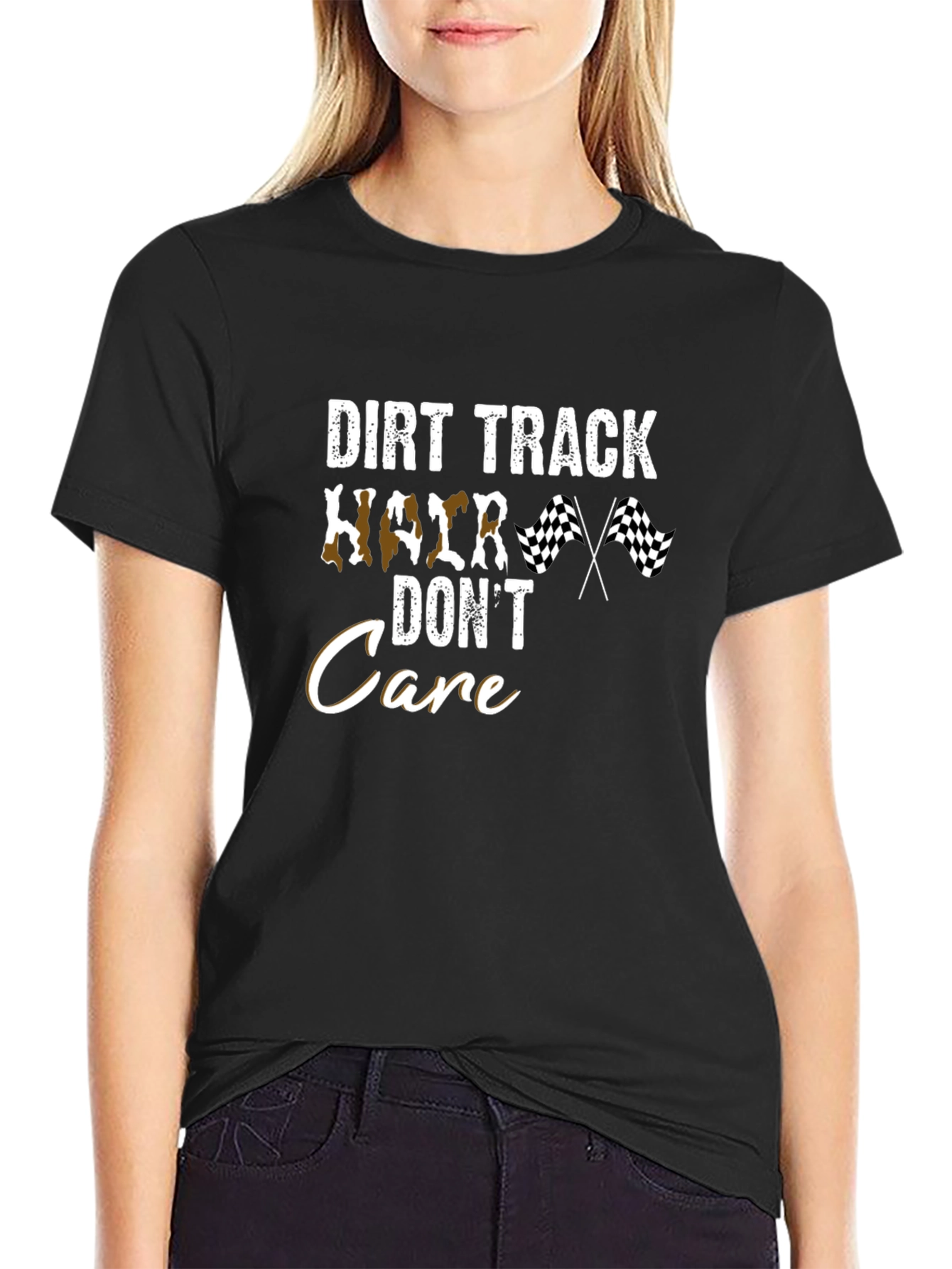Dirt Track Hair Dont Care T-Shirt