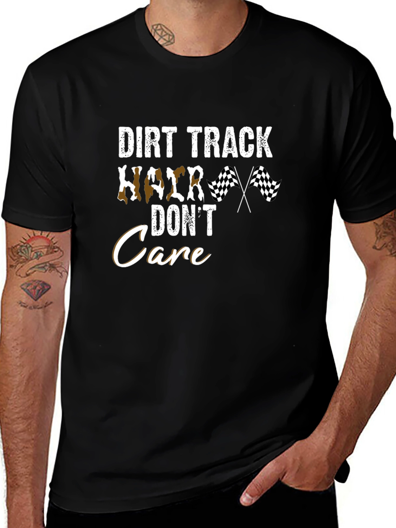 Dirt Track Hair Dont Care T-Shirt