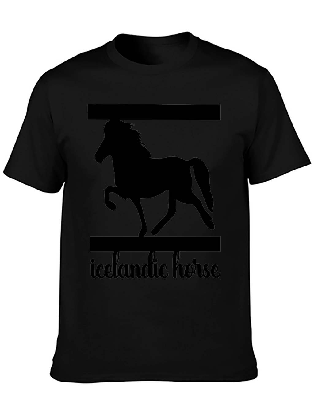 Icelandic Horse Graphic T-Shirt Unisex Black