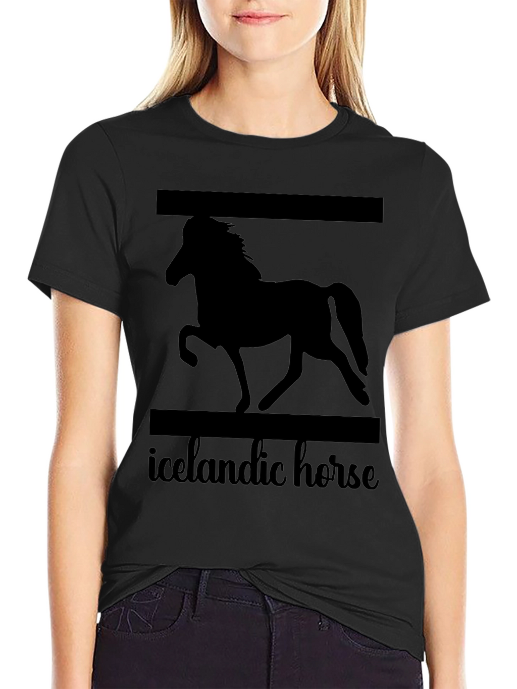 Icelandic Horse Graphic T-Shirt Unisex Black