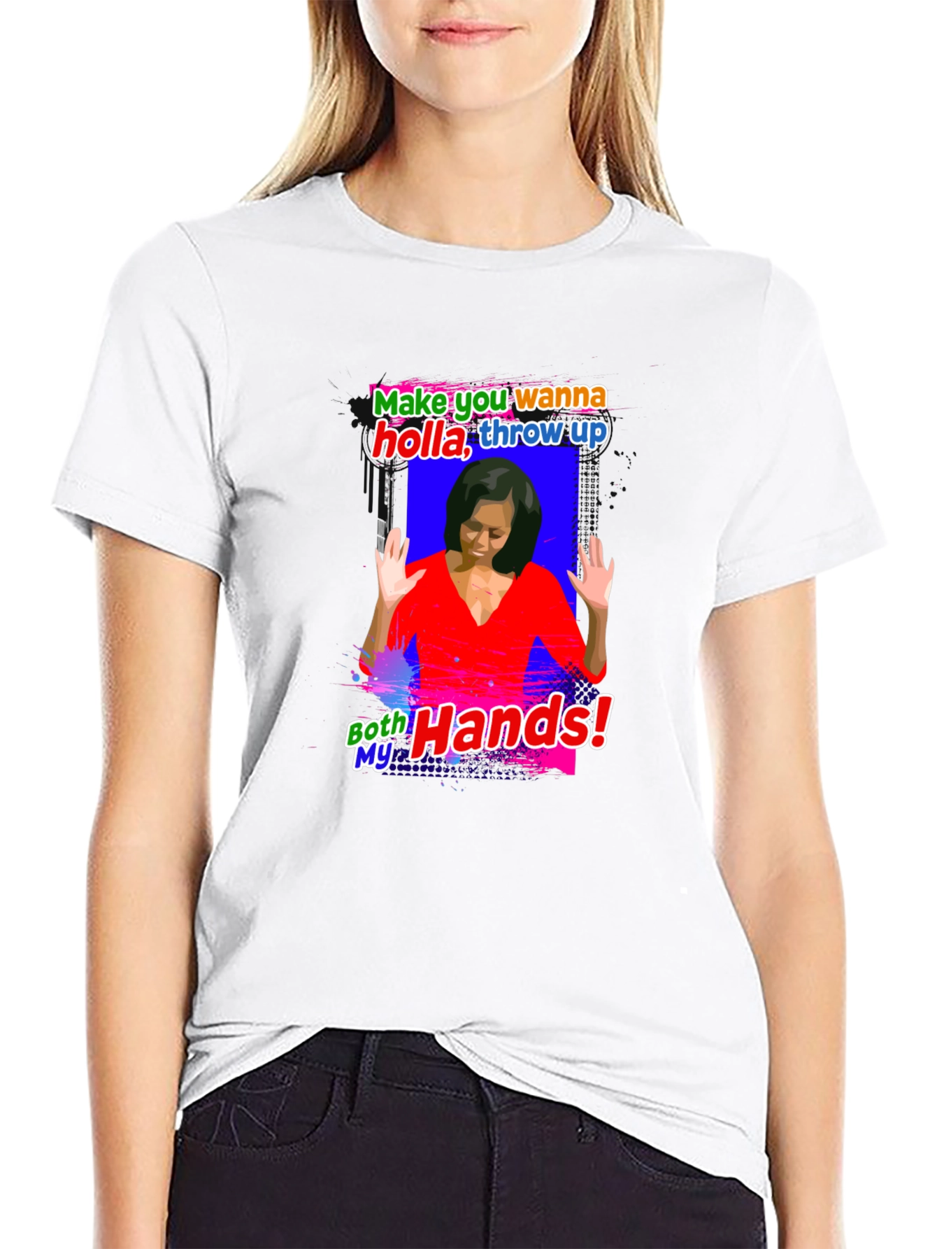 Statement T-Shirt: Michelle Obama Hands Up