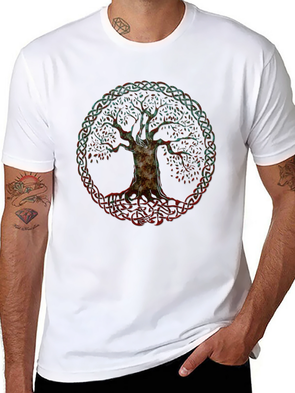 Celtic Tree of Life Graphic T-Shirt - Black