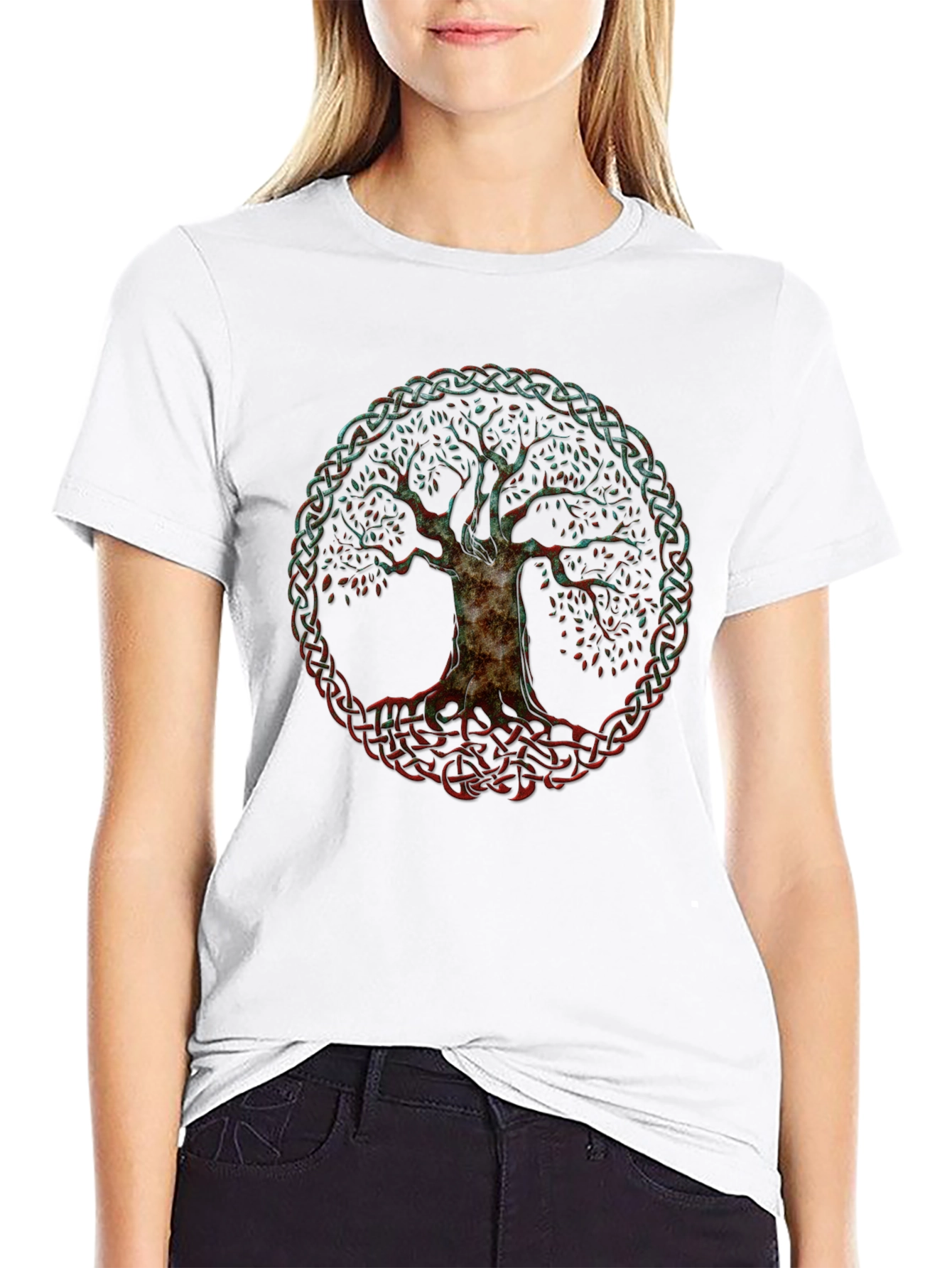 Celtic Tree of Life Graphic T-Shirt - Black