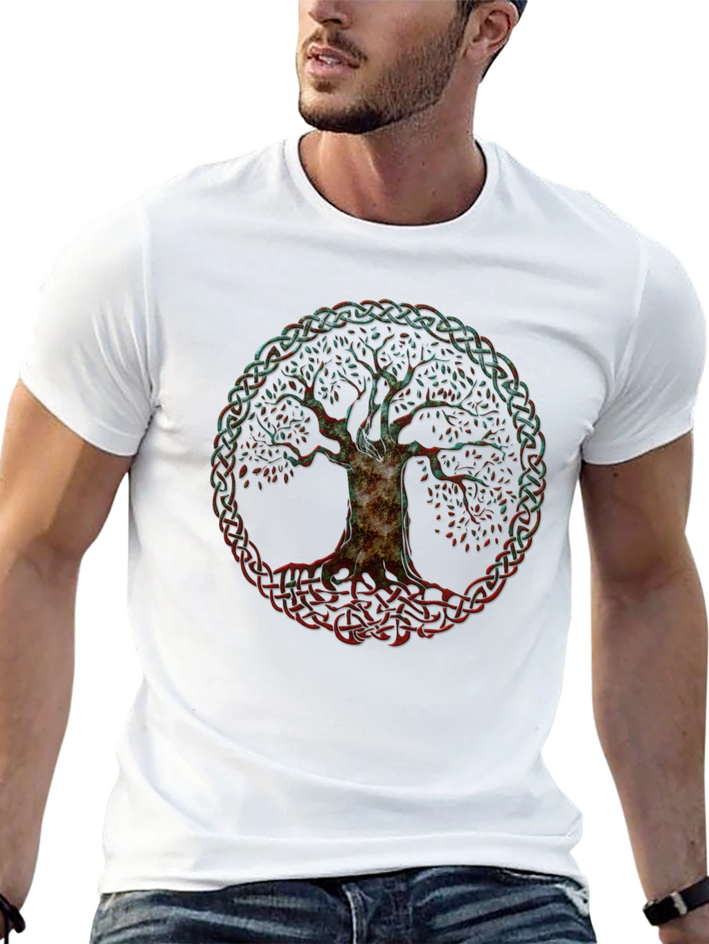 Celtic Tree of Life Graphic T-Shirt - Black