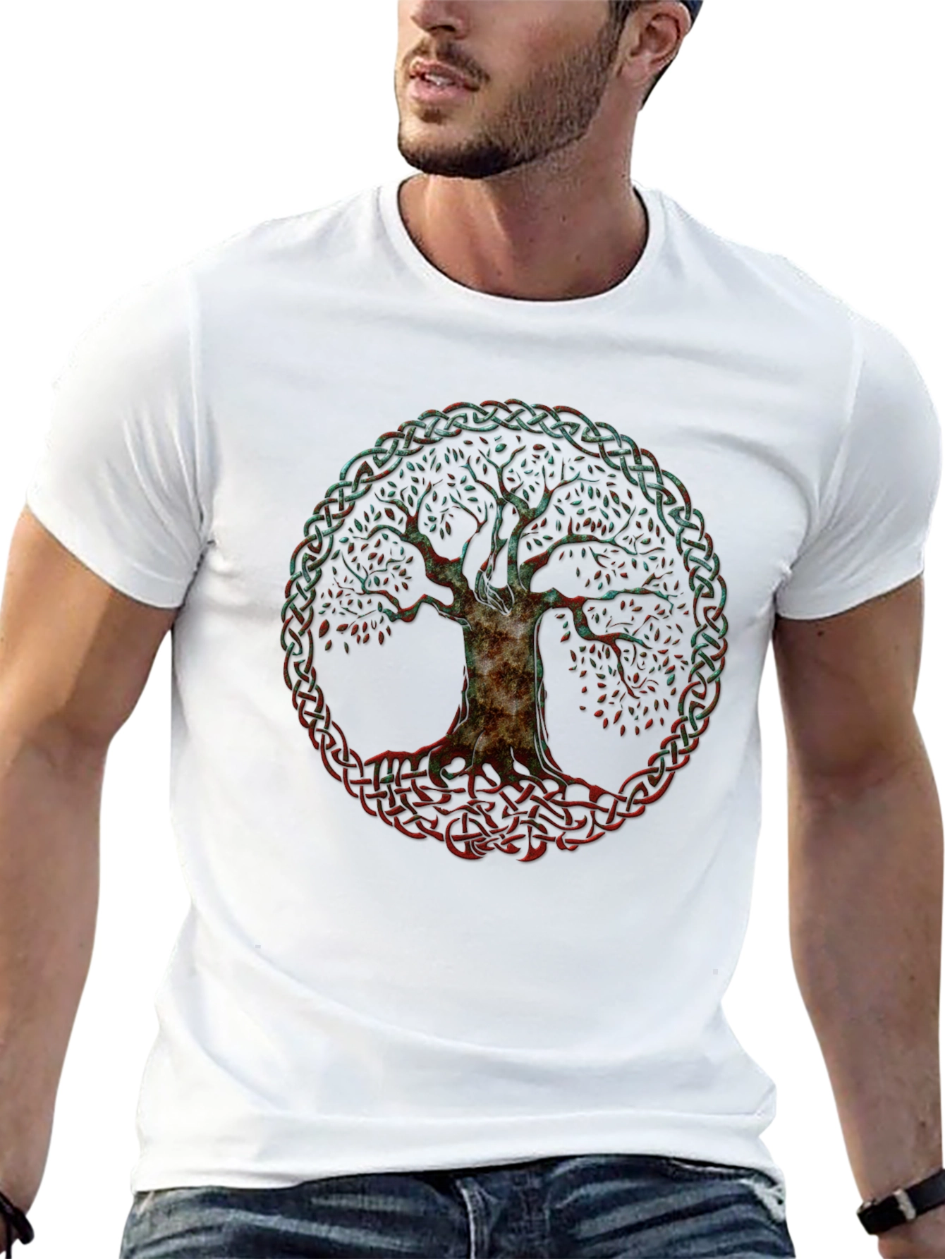 Celtic Tree of Life Graphic T-Shirt - Black