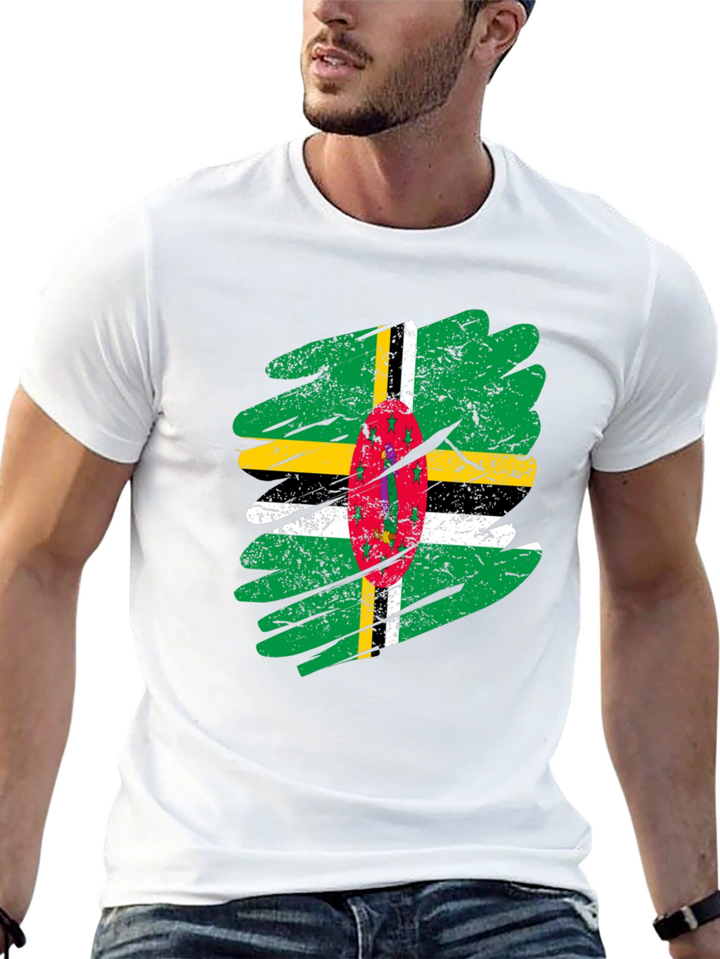 Dominica Flag T-Shirt - Distressed Grunge