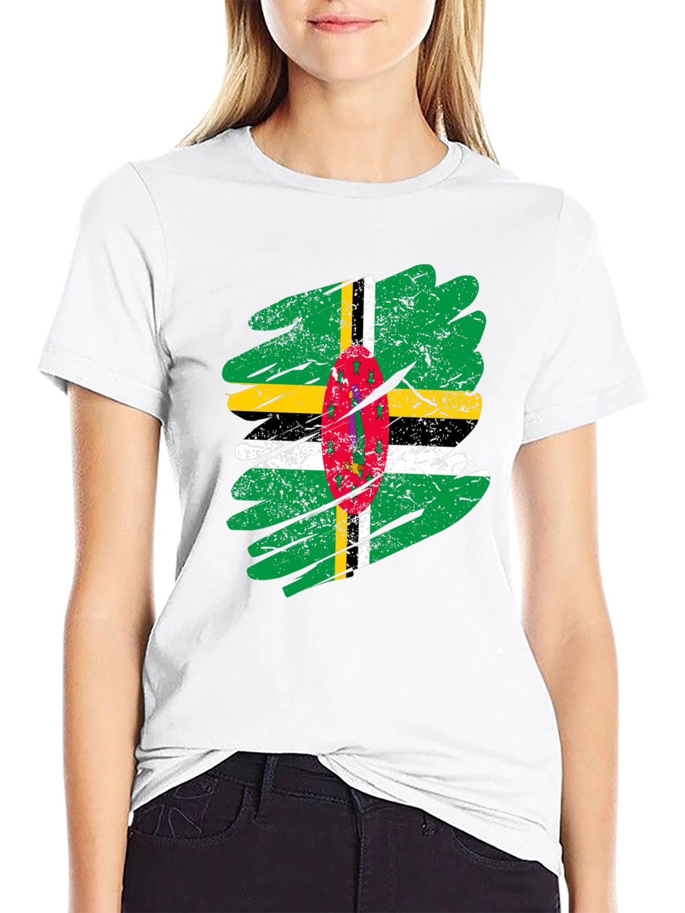 Dominica Flag T-Shirt - Distressed Grunge