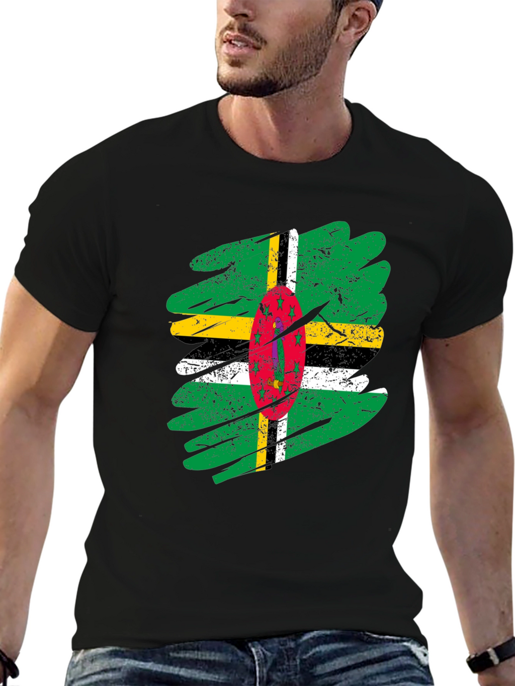 Dominica Flag T-Shirt - Distressed Grunge