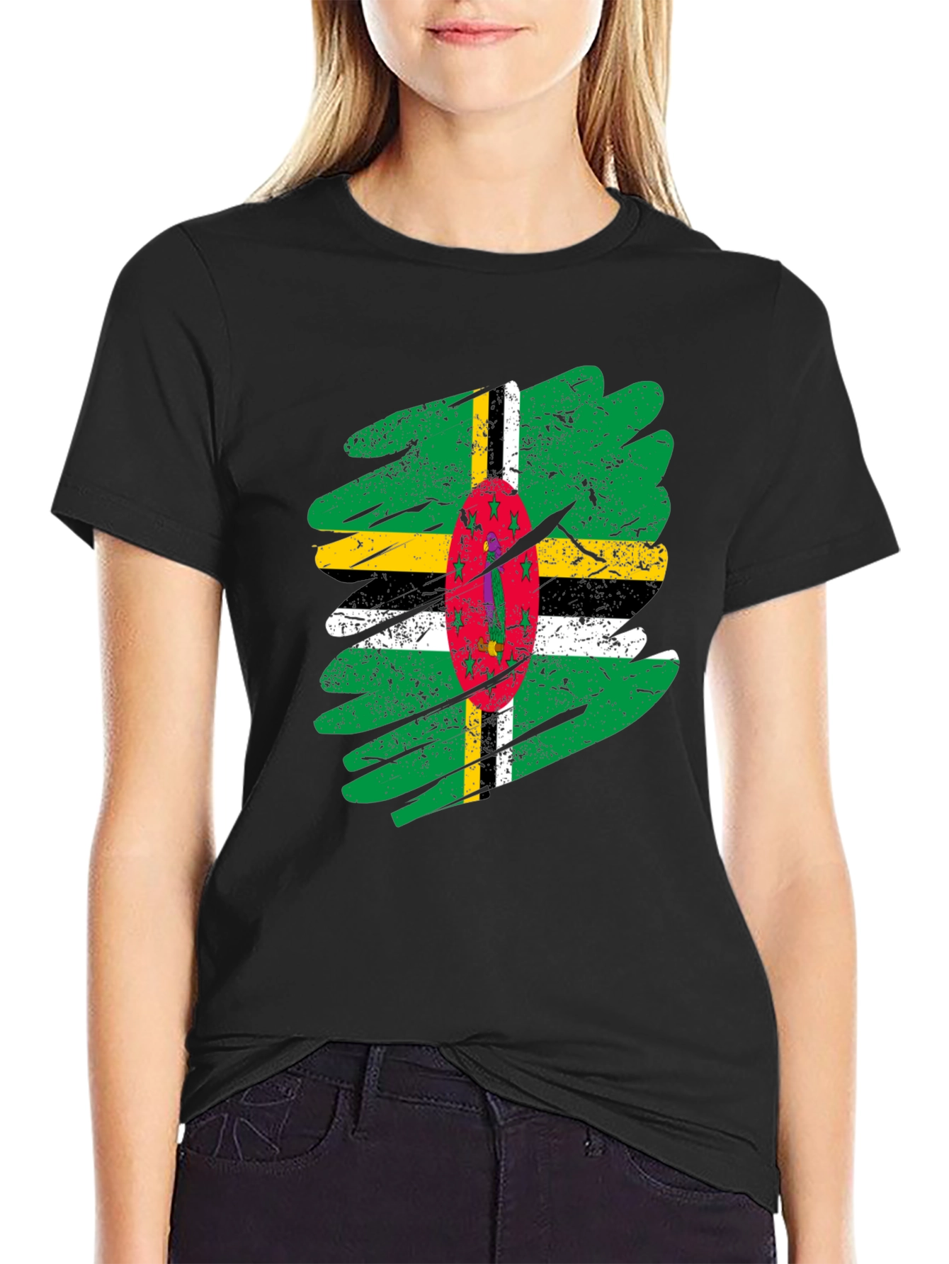 Dominica Flag T-Shirt - Distressed Grunge