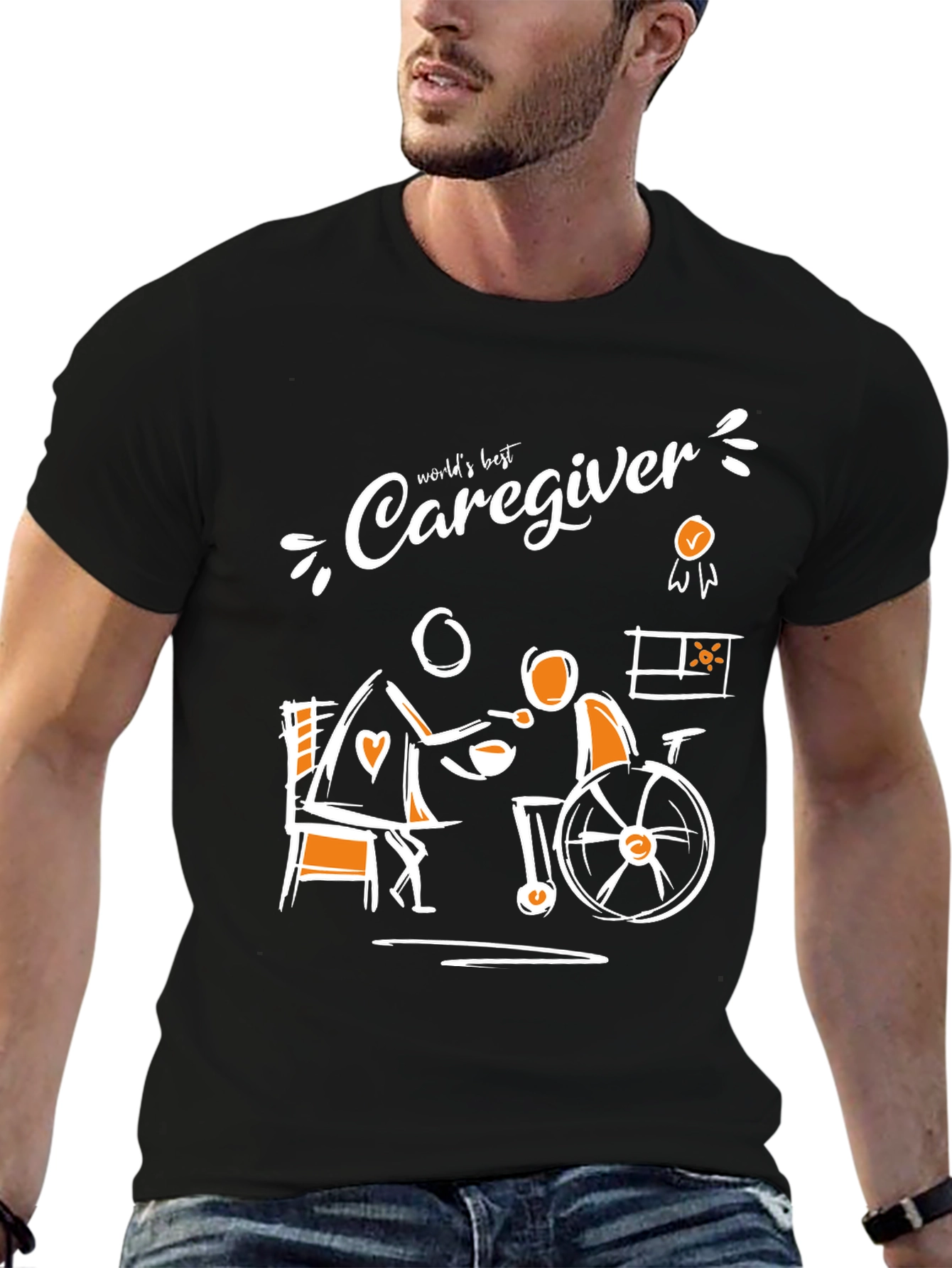 Worlds Best Caregiver T-Shirt Support Tee