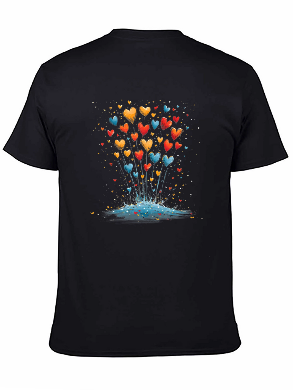 Heart Balloons Graphic Black Tee