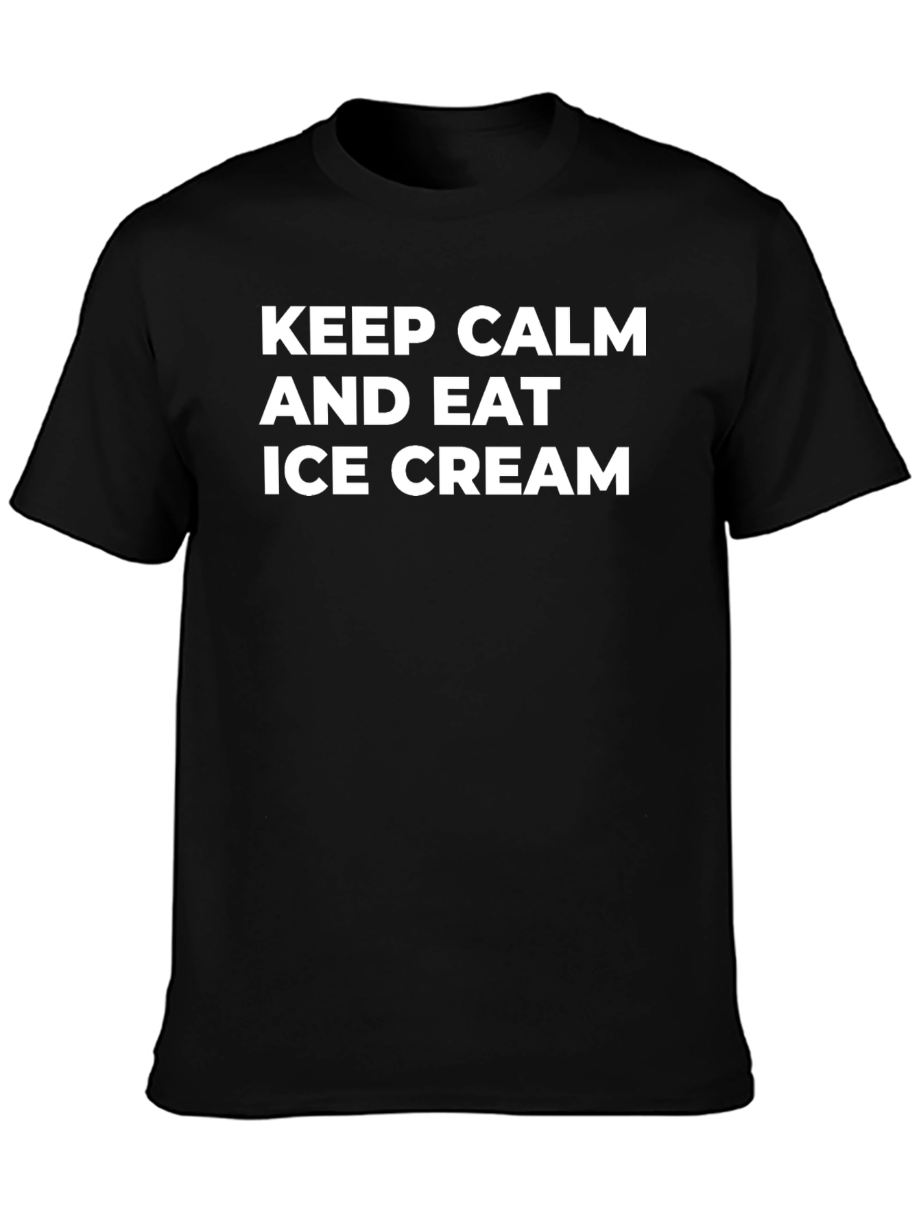 Keep Calm and Eat Ice Cream Black T-Shirt