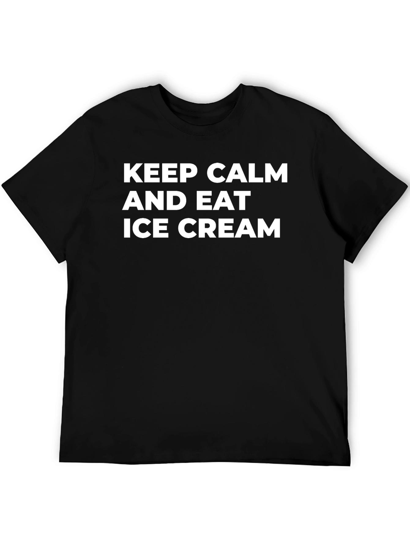 Keep Calm and Eat Ice Cream Black T-Shirt