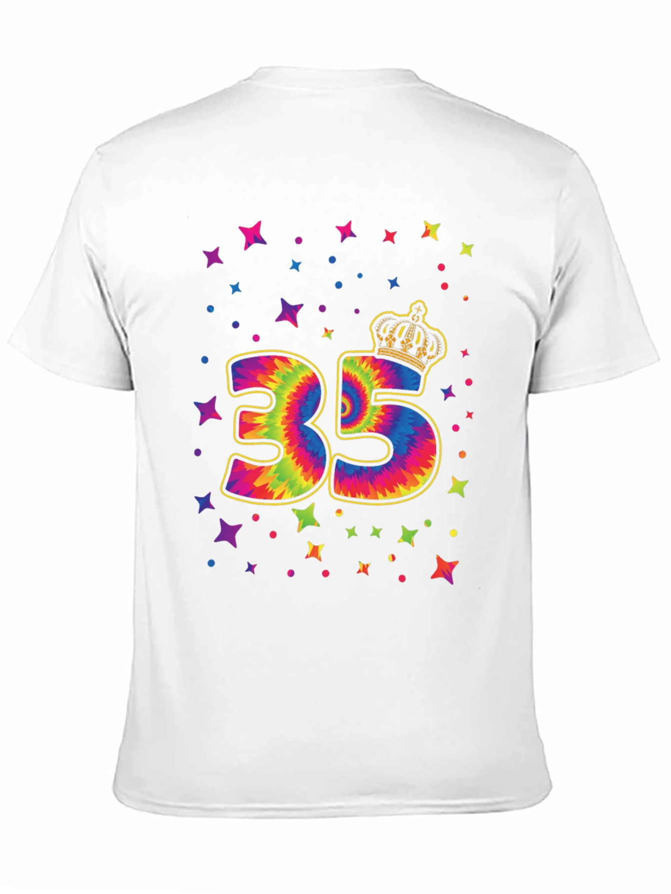35th Birthday Tie Dye Crown T-Shirt