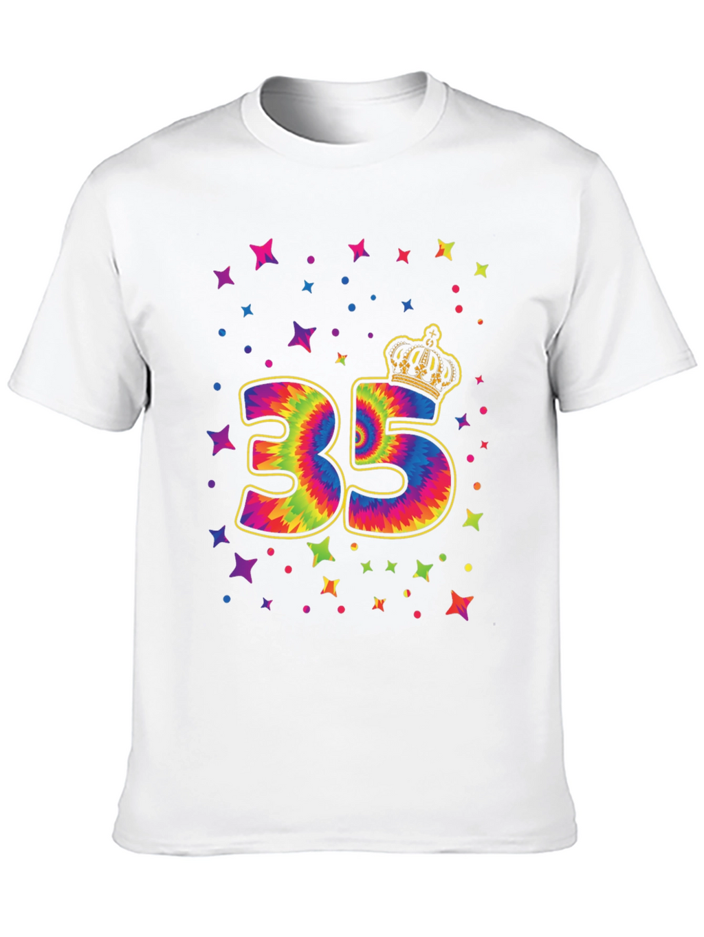 35th Birthday Tie Dye Crown T-Shirt