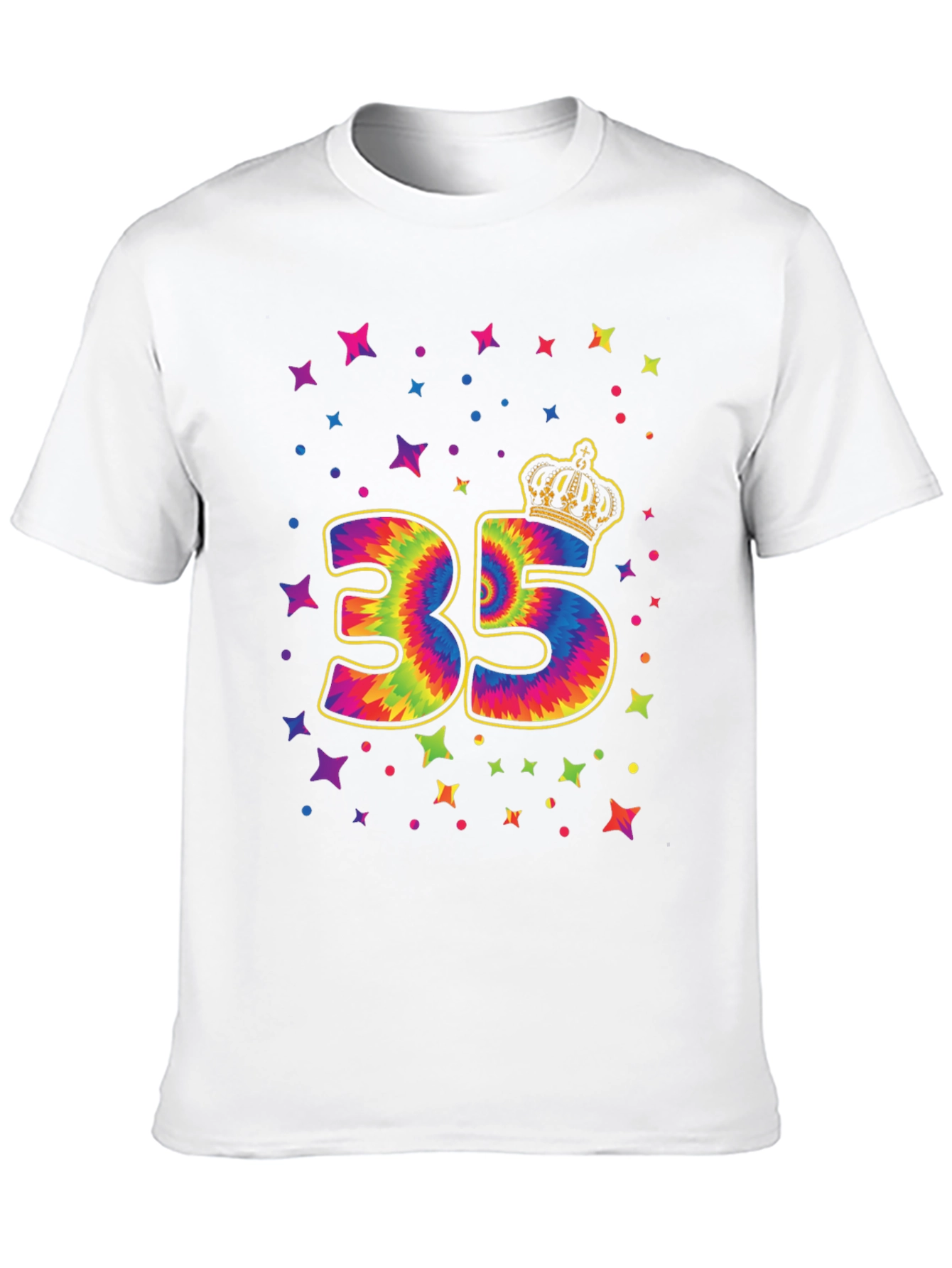 35th Birthday Tie Dye Crown T-Shirt