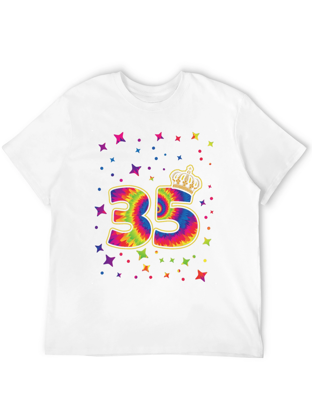 35th Birthday Tie Dye Crown T-Shirt