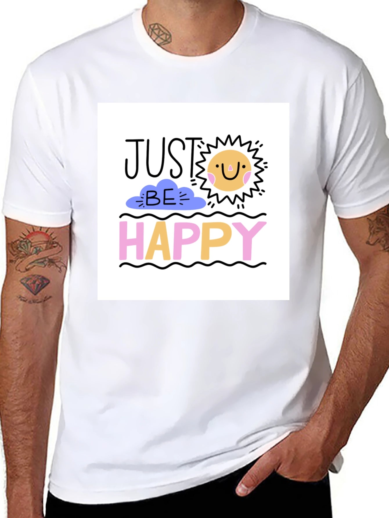 Just Be Happy Graphic Tee - Stylish Comfort