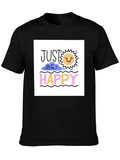 Just Be Happy Graphic Tee - Stylish Comfort