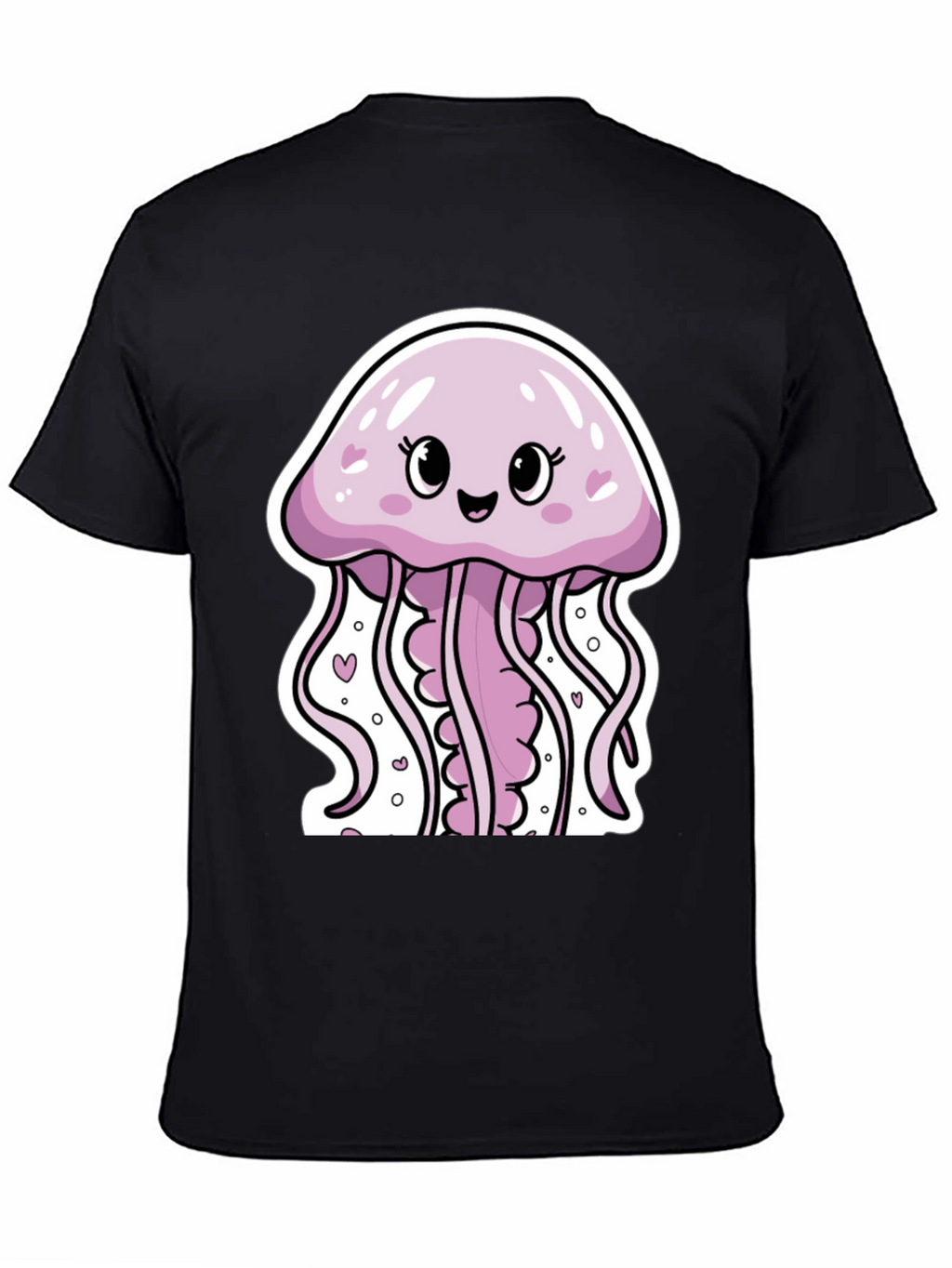 Cute Jellyfish Graphic Tee - Black