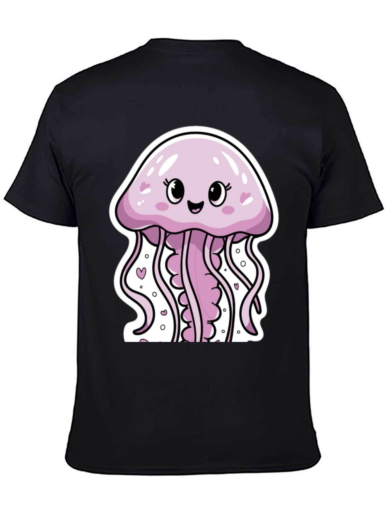 Cute Jellyfish Graphic Tee - Black