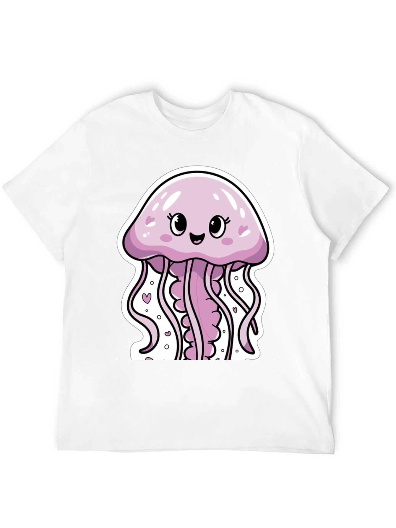 Cute Jellyfish Graphic Tee - Black