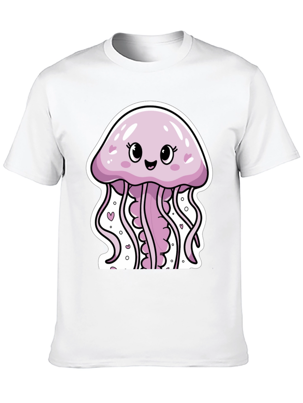 Cute Jellyfish Graphic Tee - Black