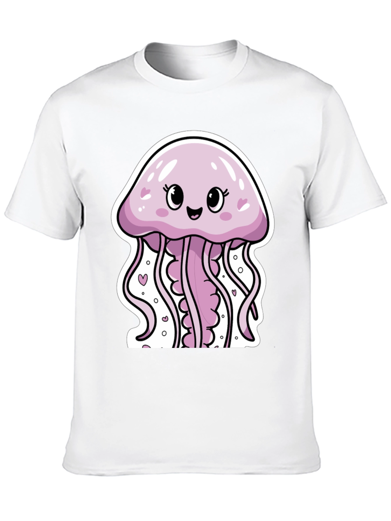 Cute Jellyfish Graphic Tee - Black