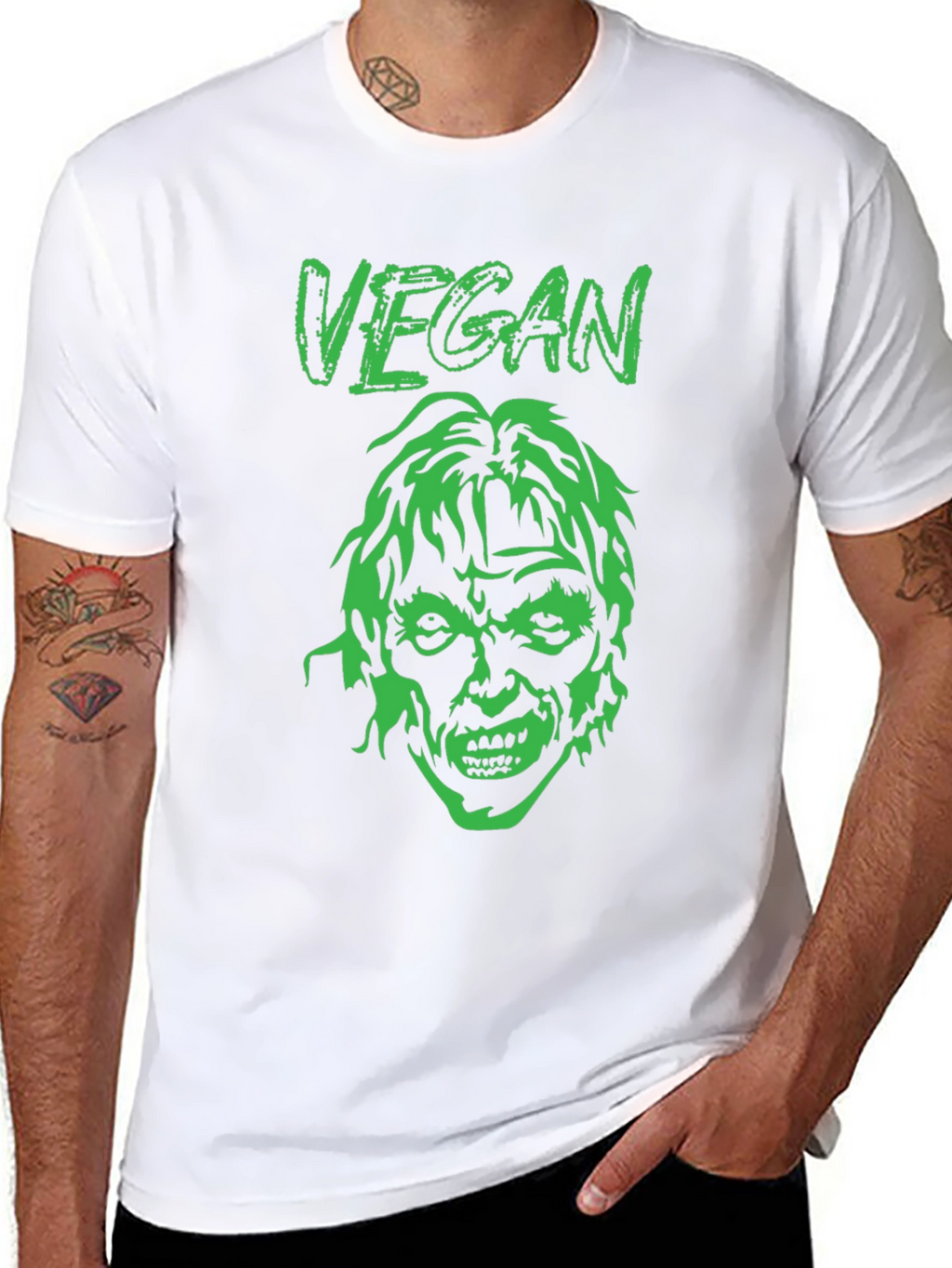 Vegan Zombie Graphic Tee - Black T-Shirt
