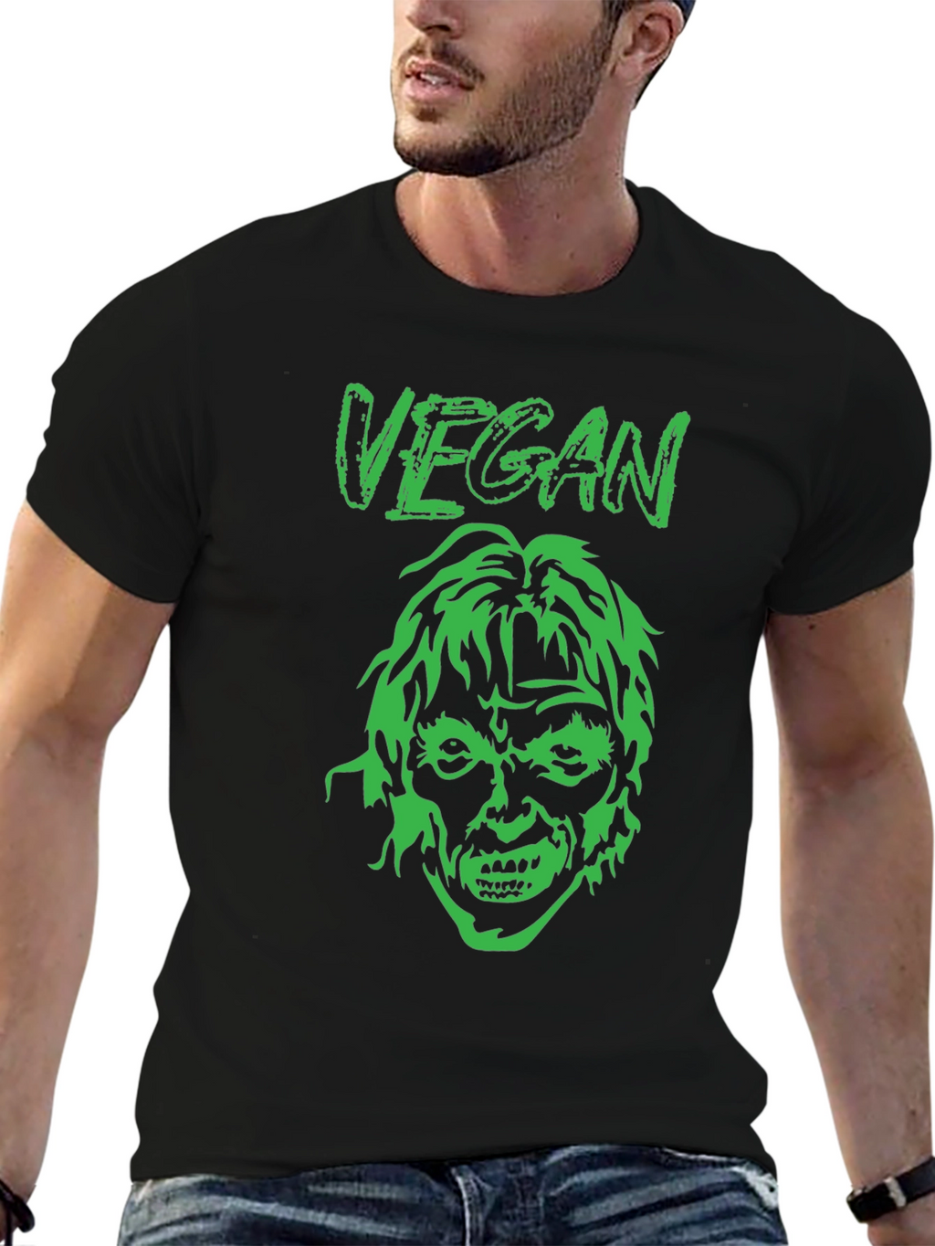 Vegan Zombie Graphic Tee - Black T-Shirt