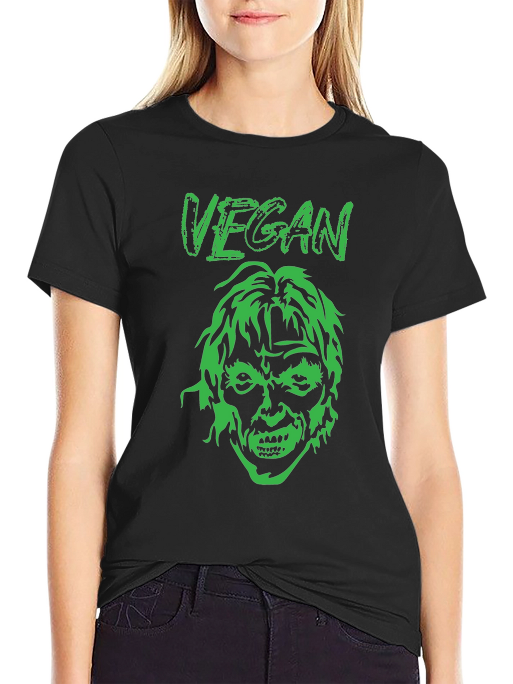 Vegan Zombie Graphic Tee - Black T-Shirt