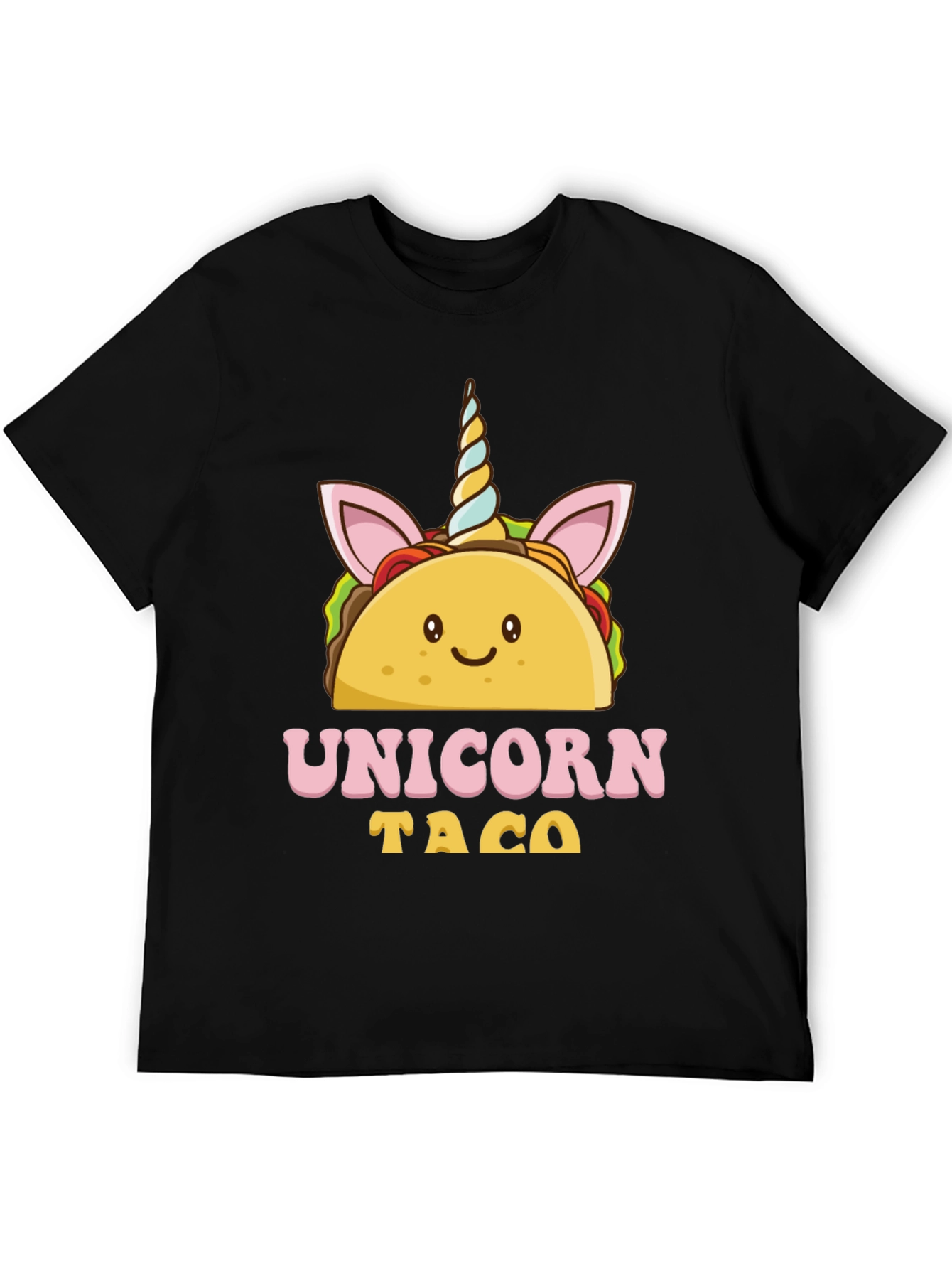 Unicorn Taco Graphic Tee - Black Cotton Blend