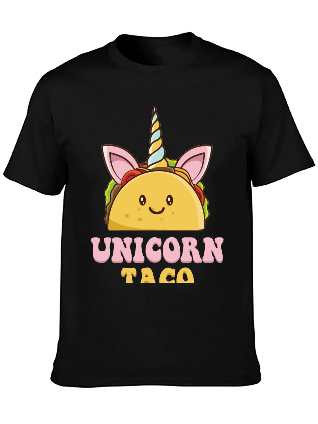 Unicorn Taco Graphic Tee - Black Cotton Blend