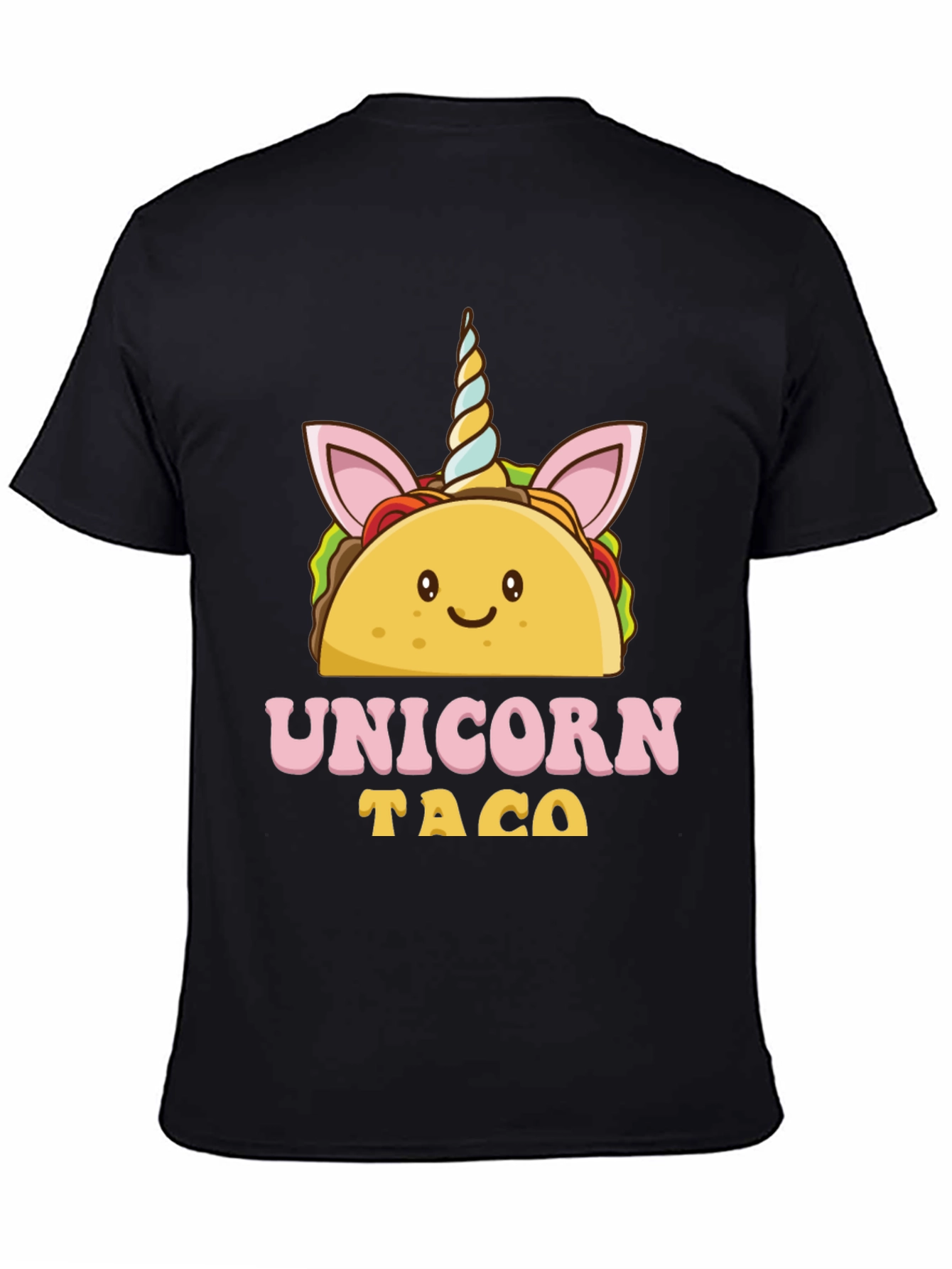 Unicorn Taco Graphic Tee - Black Cotton Blend
