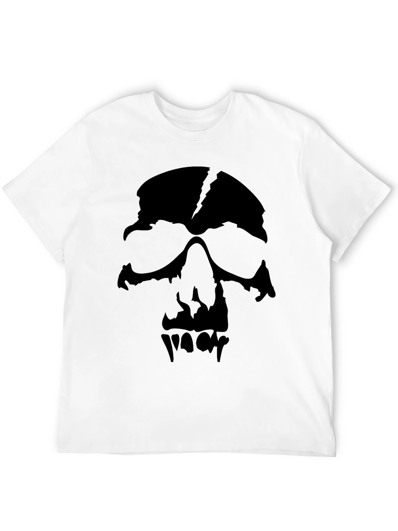 Mens Black Graphic Skull T-Shirt