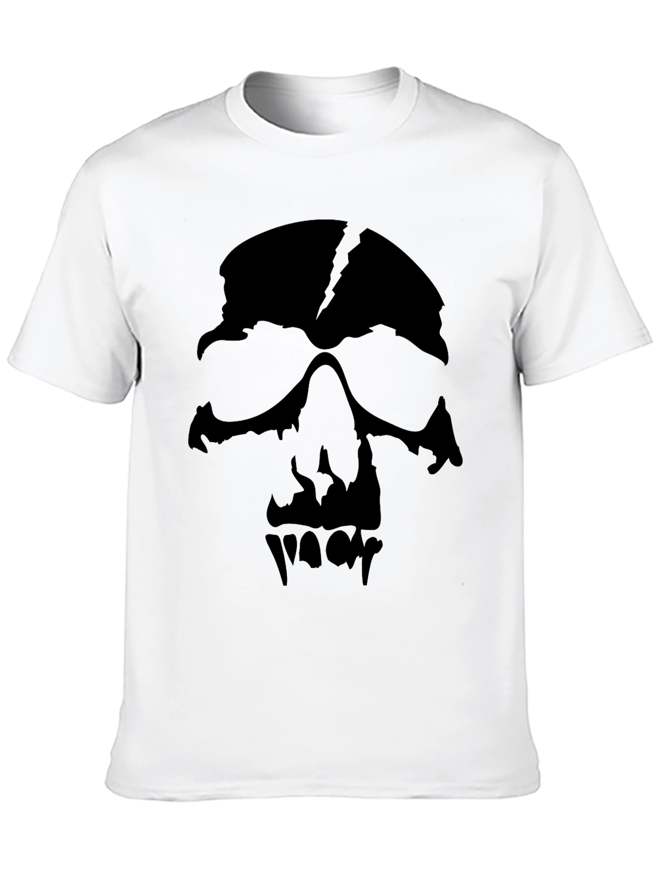 Mens Black Graphic Skull T-Shirt