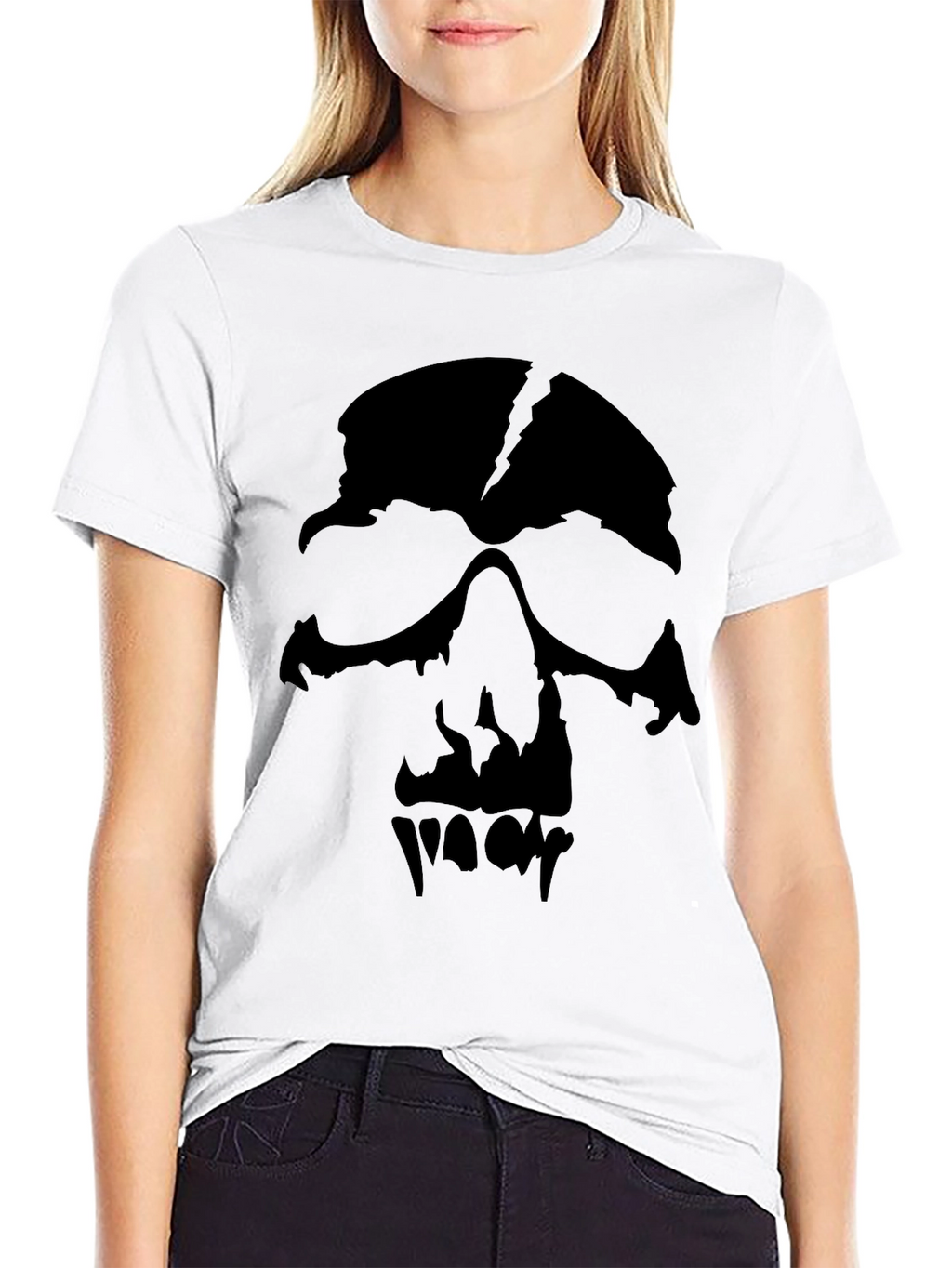 Mens Black Graphic Skull T-Shirt