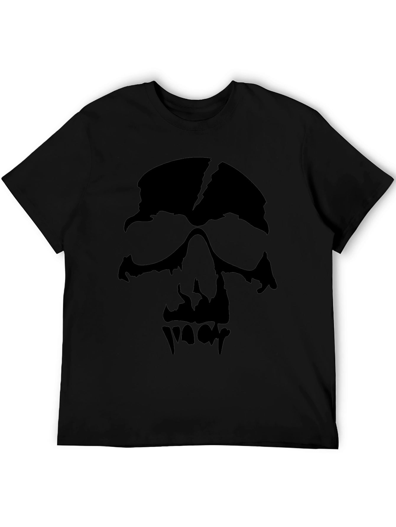 Mens Black Graphic Skull T-Shirt