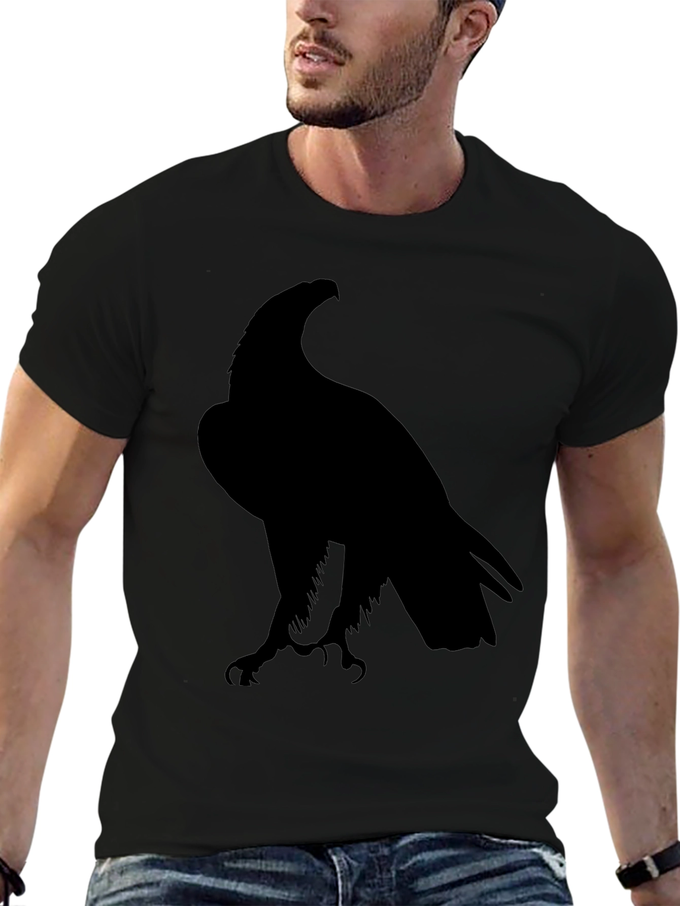 Eagle Silhouette Graphic Tee - Black T-Shirt