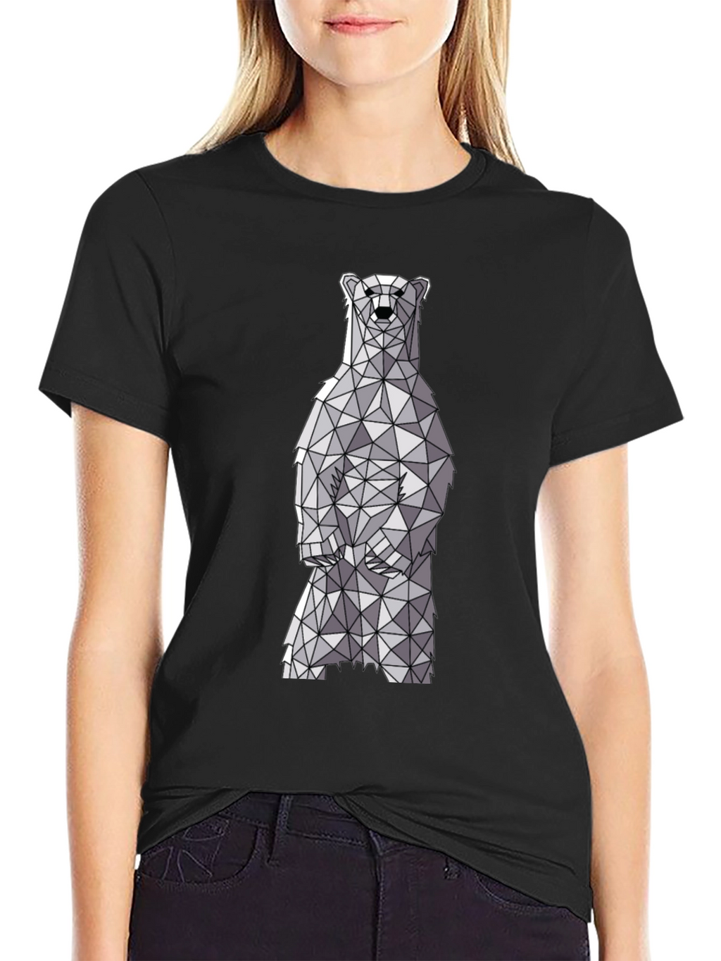 Geometric Polar Bear Graphic T-Shirt